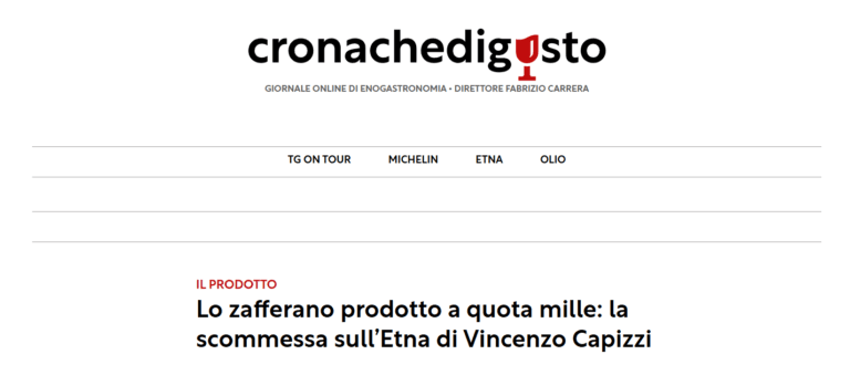 Scopri di più sull'articolo “Zafferano dell’Etna sotto i riflettori: Cronache di Gusto parla di noi!”