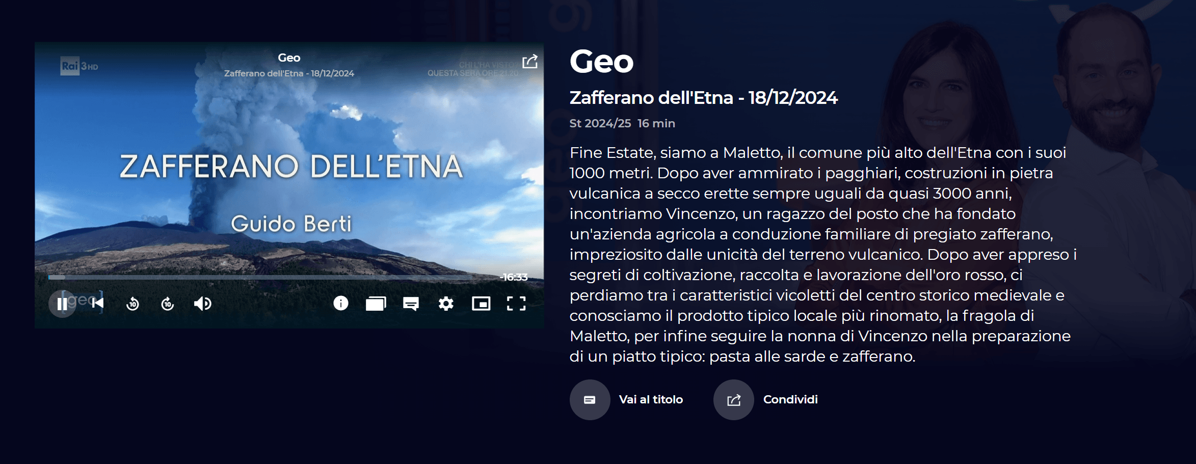 Al momento stai visualizzando Lo Zafferano dell’Etna protagonista su Geo – Guarda il servizio Rai!